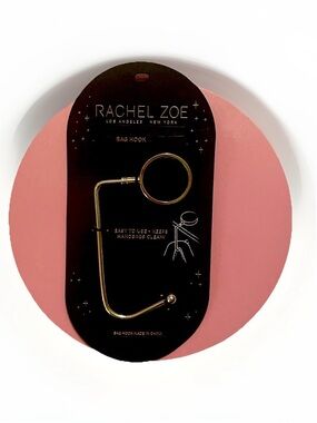 Rachel Zoe Designer Gold & Black Faux Leather Handbag Hook